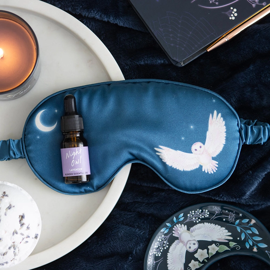 Night owl sleep mask and essential oil gift set