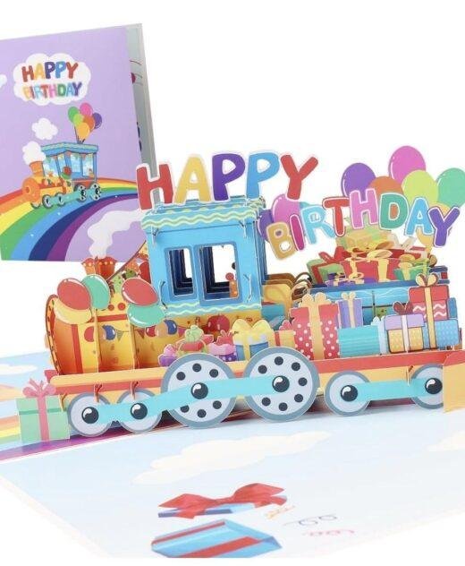 Pop Up 3D Children's Train Birthday Card