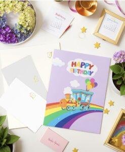 Pop Up 3D Children's Train Birthday Card