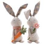 Adorable 31cm Boy & Girl Bunny Set Easter Decor