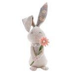 Adorable 31cm Girl Bunny with Flower Easter Decor