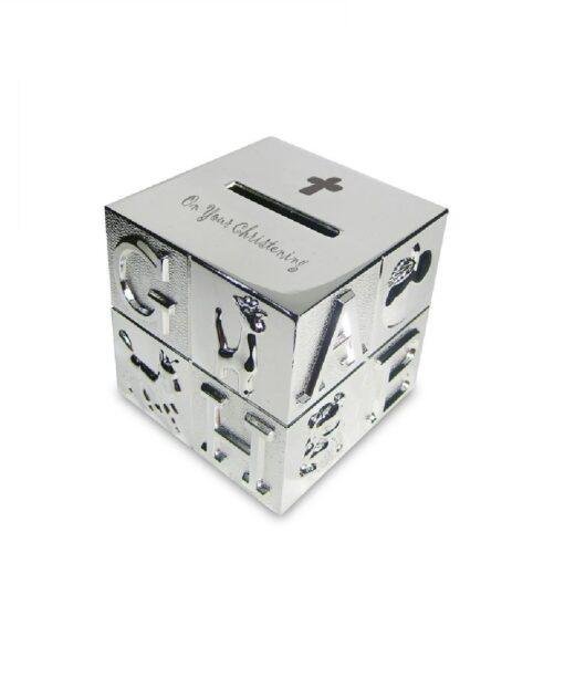 "On Your Christening" Silver Plated ABC Money Box