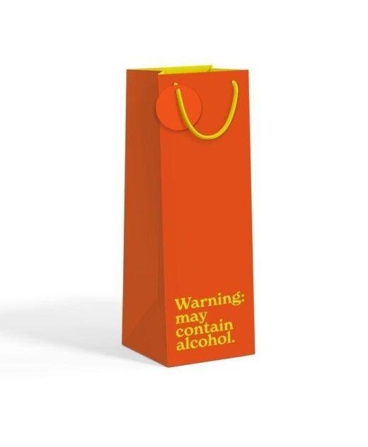 'Warning: May Contain Alcohol' Bottle Gift Bag