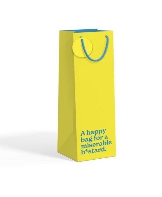 'A Happy Bag for a Miserable B*stard' Bottle Gift Bag