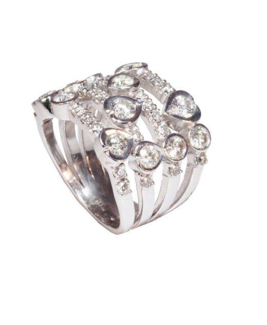 White Gold Diamond Waterfall Ring