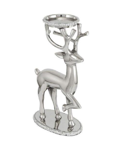Tall Standing Reindeer Tealight Holder with Swarovski Crystals
