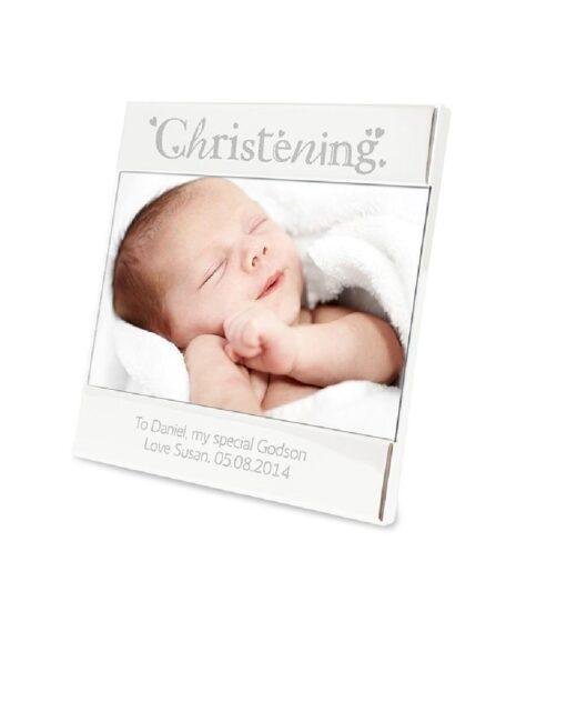 Silver Plated "Christening" Photo Frame with Personalisation