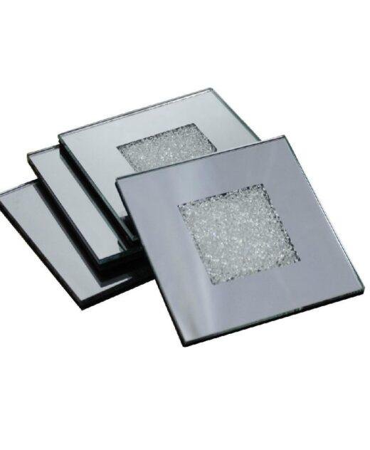 Swarovski Crystal Filled Mirrored Coaster Set