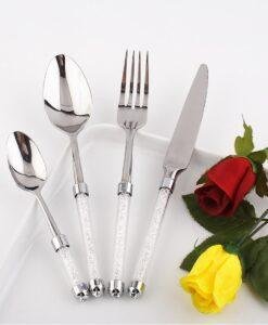 Cutlery Set with Swarovski Crystal filled Handles