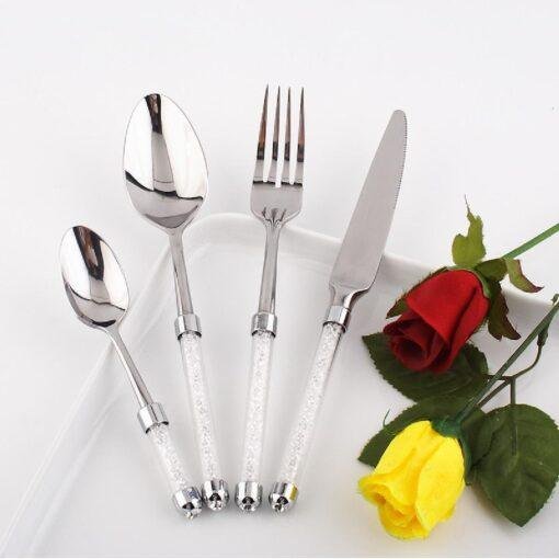 Cutlery Set with Swarovski Crystal filled Handles