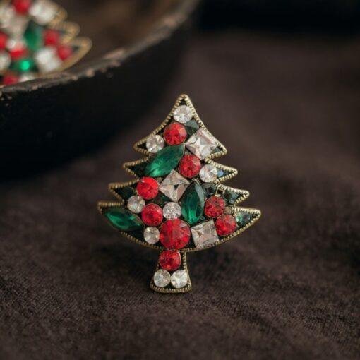 Diamante Christmas Tree Brooch