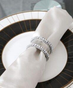 Set Of Napkin Rings With Swarovski Crystal Elements