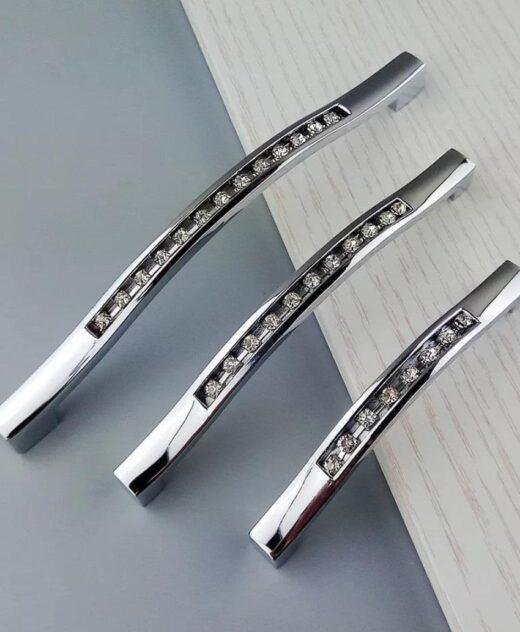 Swarovski Crystal Kitchen Cabinet Door Handle Cupboard Drawer Bedroom Furniture Handle 96/128/160mm