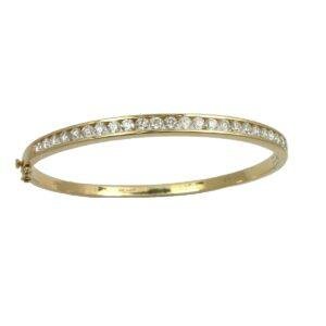 18ct Yellow Gold Diamond Bangle Bracelet