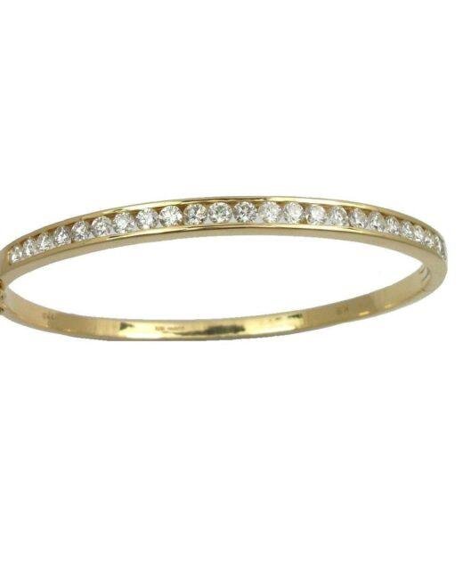 18ct Yellow Gold Diamond Bangle Bracelet