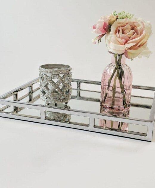 Rectangular Stainless Steel Serving Tray by Diamond Affair