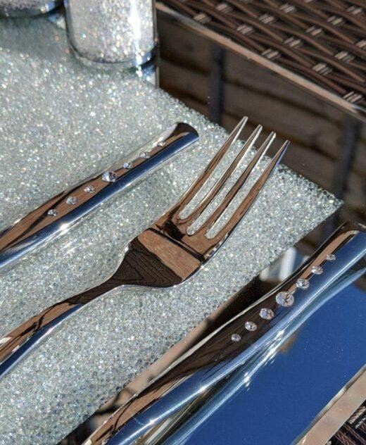 Stainless Cutlery Set with Swarovski Crystals