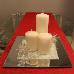 Mirrored Glass Candle Plate filled with Swarovski Crystals