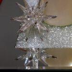 Black Mirrored Glass Candle Plate filled with Swarovski Crystals