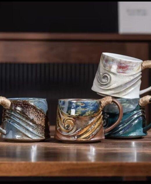 Handmade Colourful Stoneware Coffee Mug
