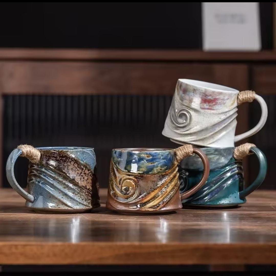 Handmade Colourful Stoneware Coffee Mug