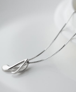Sterling Silver Musical Note Pendant Necklace