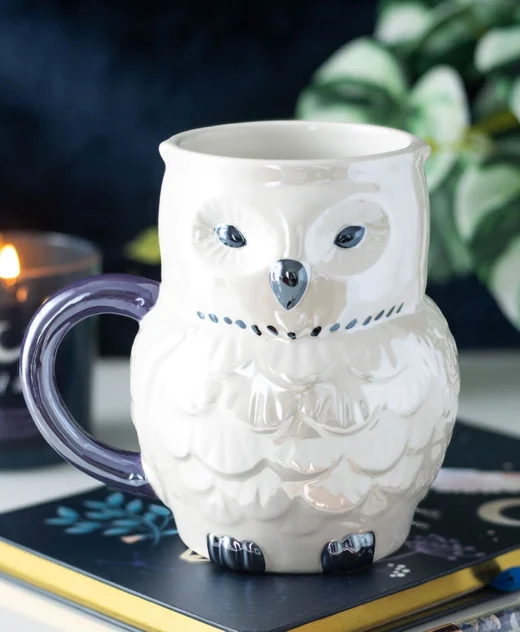Iridescent White Owl Mug