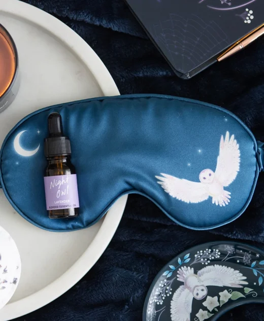Night Owl Sleep Mask & Lavender Essential Oil Gift Set