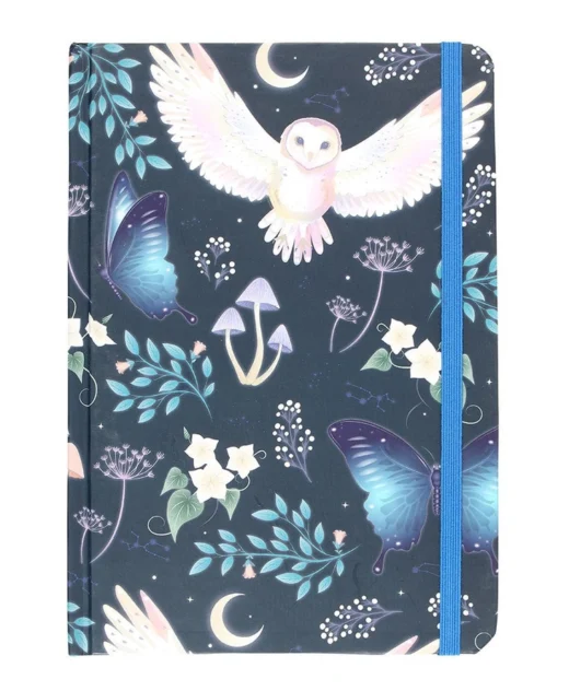 Mystical Night Owl A5 Notebook – Lined Journal for Notes & Lists