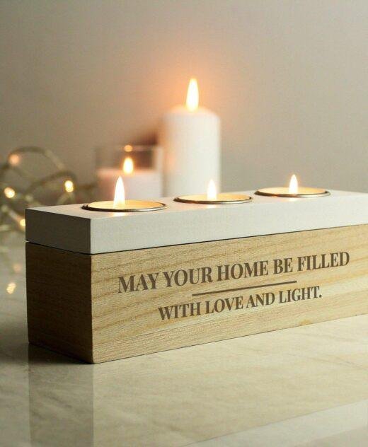 Personalised Classic Triple Tea Light Box