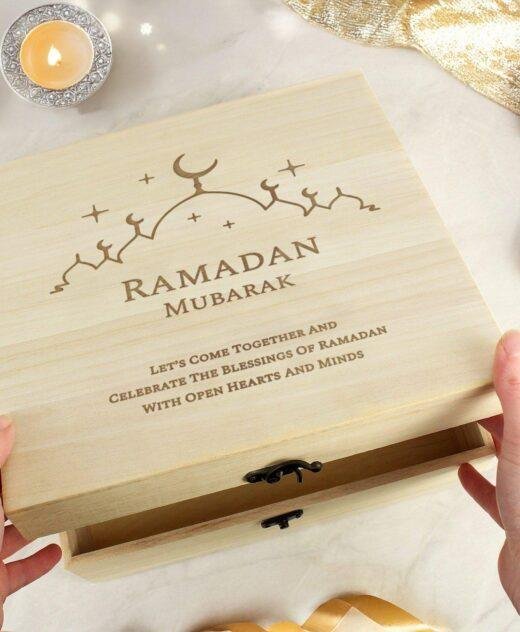 Personalised Eid and Ramadan Large Wooden Keepsake Box