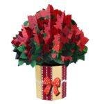 Pop Up 3D Christmas Card Poinsettia Bouquet