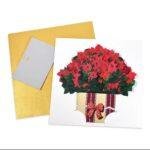 Pop Up 3D Christmas Card Poinsettia Bouquet