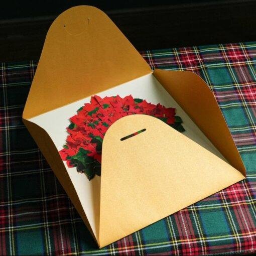 Pop Up 3D Christmas Card Poinsettia Bouquet