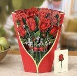 Pop Up 3D Large Life Size Red Roses
