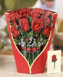 Pop Up 3D Large Life Size Red Roses