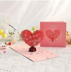 Pop Up 3D Love Heart Tree Card
