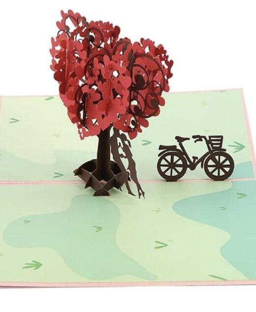 Pop Up 3D Valentines Heart Cycle Card