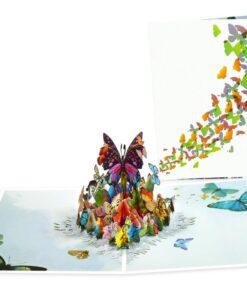 Pop Up 3D Butterflies Blank Greeting Card