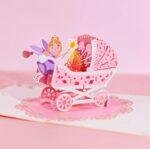 Pop Up 3D New Baby Girl Card