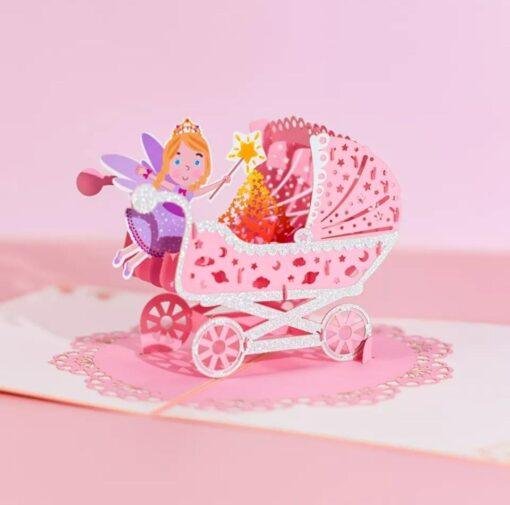 Pop Up 3D New Baby Girl Card