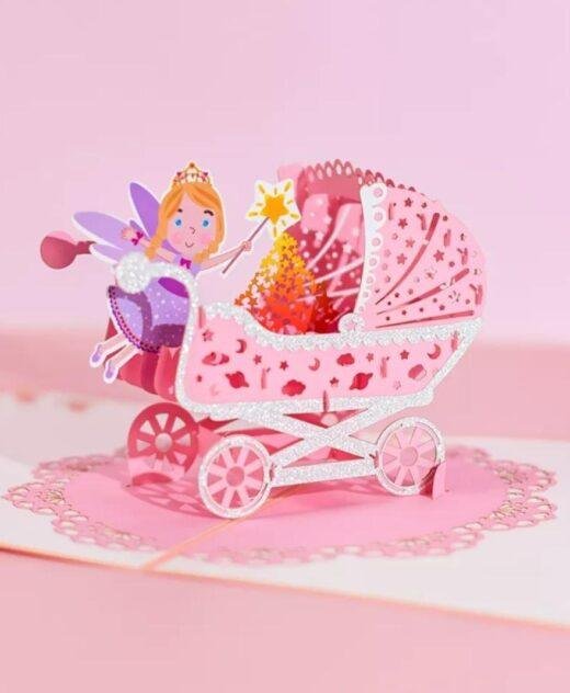 Pop Up 3D New Baby Girl Card