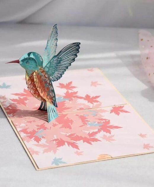 Pop Up 3D Humingbird Birthday Card