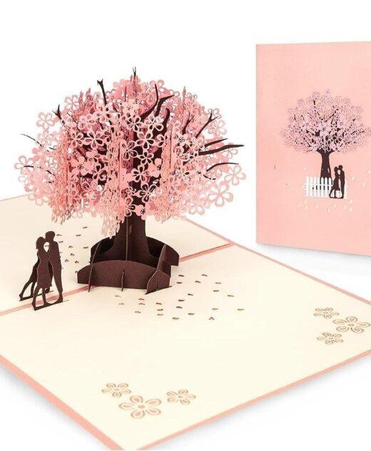 Pop Up 3D Cherry Blossom Tree Blank Greeting Card