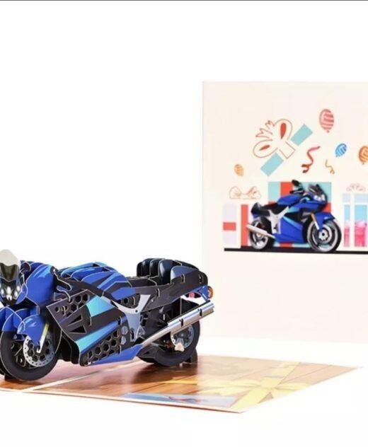 Pop Up 3D Motorbike Blank Celebration Card