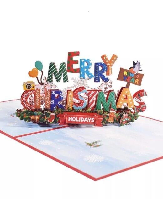 Pop Up 3D Merry Christmas Card