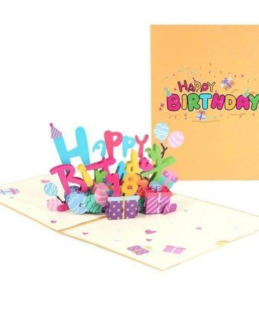 Pop Up 3D "Happy Birthday" Card with Interchangable Numbers