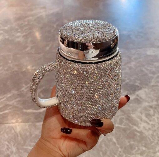 Re-usable Ceramic Travel Mug with Swarovski Crystal Elements