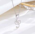 Sterling Silver Musical Treble Clef Pendant Necklace