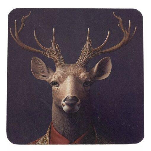 Set of 6 Altered Art Forest Animal Coasters